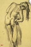 After the Bath, c.1891-92 (charcoal on yellow tracing paper)