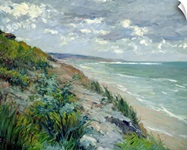 Cliffs by the sea at Trouville (oil on canvas)