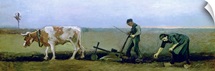 Labourer and Peasant Planting Potatoes, 1884 (oil on canvas)