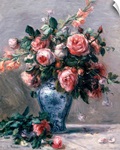 Vase of Roses (oil on canvas)