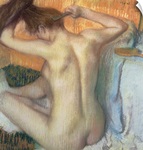 Woman combing her hair, c.1886 (pastel)