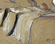 Woman lying on her Back Lassitude, study for Elles, 1896 (oil on cardboard)
