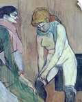 Woman Putting on her Stocking, or Woman of the House, c.1894 (oil on card)