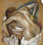 Woman Washing Her Back with a Sponge, c.1888-92 (pastel on buff paper)