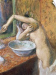 Woman washing herself (pastel)