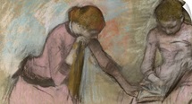 Young girls looking at an album, c.1884 (pastel on paper laid down on card)