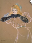 Yvette Guilbert (1867 1944) singing Linger, Longer, Loo, 1894 (oil on cardboard)