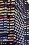 Office buildings at night, Singapore