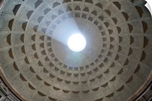 View from inside the Pantheon up to the cupola.