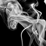 Black Smoke Abstract Square