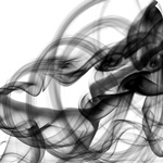 White Smoke Abstract Square