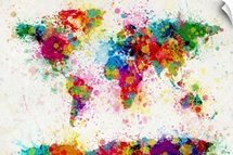 World Map Paint Drops