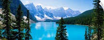 High angle view of a lake, Moraine Lake, Valley of ten peaks, Banff National Park, Alberta, Canada