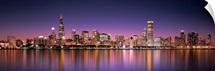 Reflection of skyscrapers in a lake, Lake Michigan, Digital Composite, Chicago, Cook County, Illinois