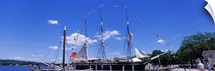 Sailboats in a river, Mystic, New London County, Connecticut