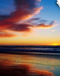 Sunset And Clouds Over Pacific Ocean