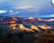 View of Grand Canyon from Shoshone Point, storm cloud shadows, south rim, Grand Canyon National Park, Arizona