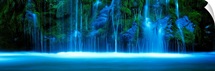 Waterfall on a cliff, Mossbrae Falls, Sacramento River, Shasta Cascade, Dunsmuir, California
