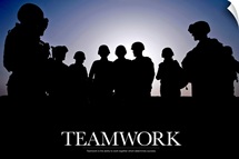 Military Poster: Teamwork is the ability to work together which determines success