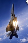 An F15E Strike Eagle pops flares