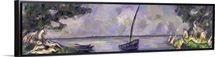 Boat and Bathers (oil on canvas)