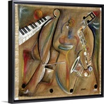 Burlap Sax (oil on burlap)