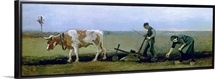 Labourer and Peasant Planting Potatoes, 1884 (oil on canvas)