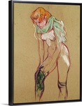 Woman Pulling Up her Stocking, 1894 (oil on card)