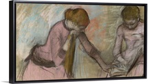 Young girls looking at an album, c.1884 (pastel on paper laid down on card)