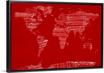 Sheet Music World Map, Red
