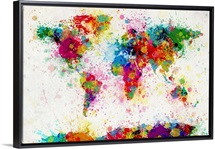 World Map Paint Drops