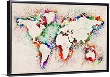 World Map Splash Outline