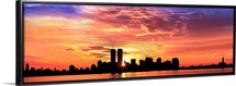 US, New York City, skyline, sunrise