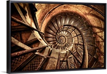 Old Spiral Stairwell in Paris, France