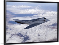 An F-117 Nighthawk stealth fighter in flight over New Mexico