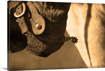 A Close-Up Of A Cowboy Boot Heel And Spur