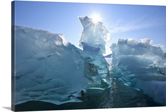An iceberg floating in Holkham Bay, Southeast Alaska