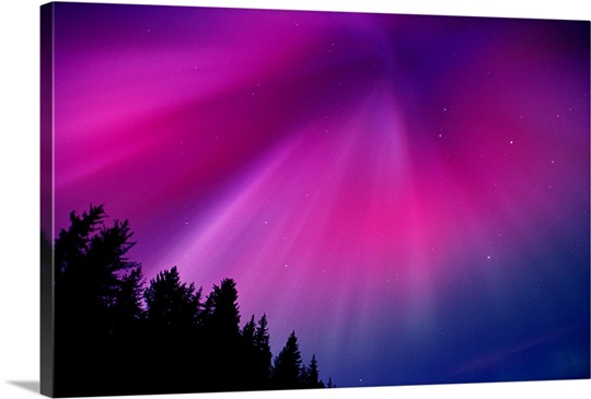 Aurora Corona Over Crow Creek Girdwood during Winter in Southcentral Alaska