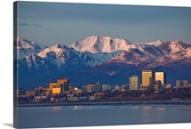 Downtown Anchorage Skyline, Spring, Southcentral Alaska