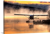 Floatplane sitting on Beluga Lake, Homer, Kenai Peninsula, Alaska,
