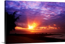 Hawaii, Oahu, Beautiful Sunset