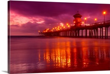Huntington Beach At Night