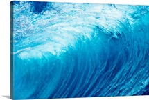 Inside Glassy, Blue Wave Curling Over