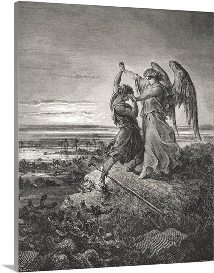 Jacob Wrestling With The Angel Photo Canvas Print | Great Big Canvas