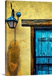 Old Blue Door And Yellow Wall, New Mexico
