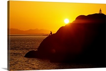 Silhouette of Person on Rock Turnagain Arm SC AK