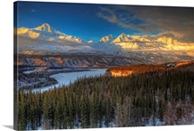 The Chugach Mountian Range At Sunset, Southcentral Alaska