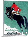 Concours, Hippique, International, St. Gallen,Vintage Poster