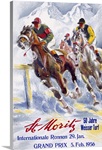 Horse Race, St. Moritz,Vintage Poster, by Hugo Laubi