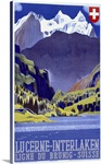 Swiss Alps Lucerne Interlaken,Vintage Poster